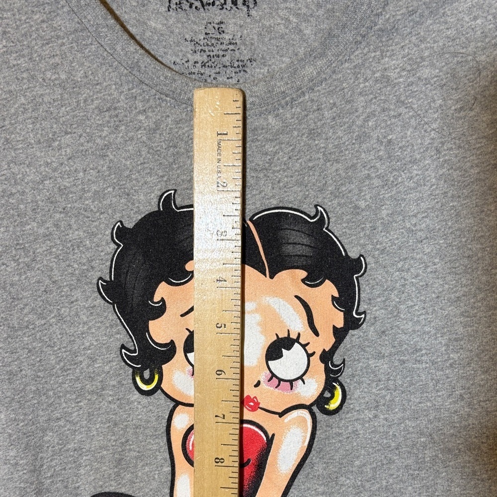 Betty Boop Gray Tee with Red Dress Design - Picture 3 of 4